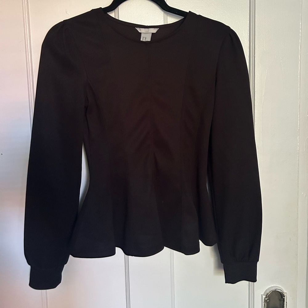 H&M Black Long Sleeve Blouse